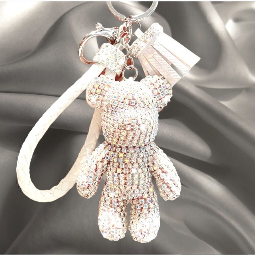 PET LOVER DOG CATS KEYCHAIN CHARM GLIMMER RHINESTONES CHARM